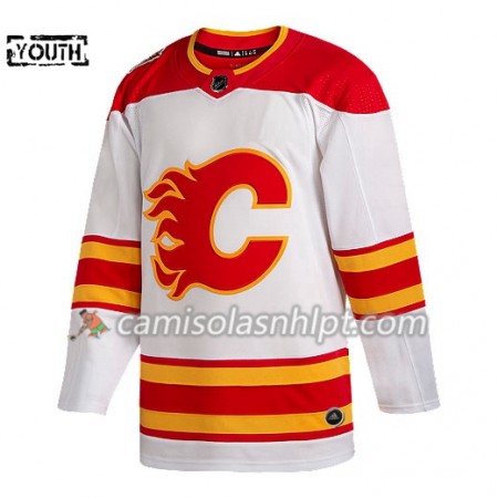 Camisola Calgary Flames Blank Adidas 2019 Heritage Classic Branco Authentic - Criança